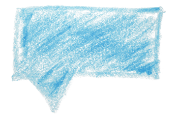light blue brush painting speech bubbles isolated on transparent background.