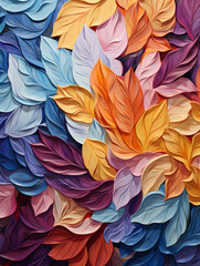 A Colorful Leaves In A Pile