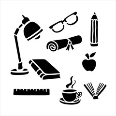 set of educational business icons