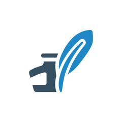Inkpot, write icon vector illustration 