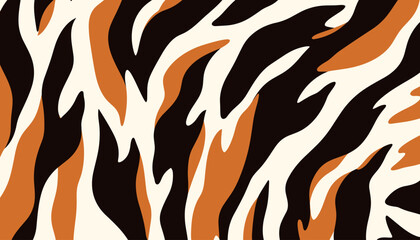 Pattern with tiger stripes. Abstract animal print. Vector illustration