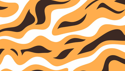 Pattern with tiger stripes. Abstract animal print. Vector illustration