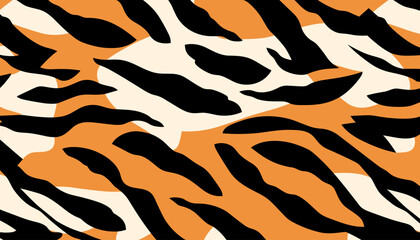 Pattern with tiger stripes. Abstract animal print. Vector illustration