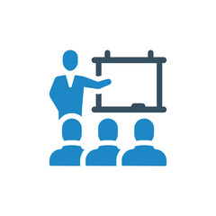 classroom, presentation icon vector illustration