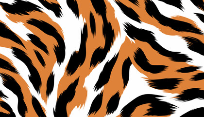 Pattern with tiger stripes. Abstract animal print. Vector illustration