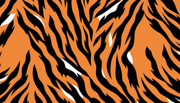 Pattern with tiger stripes. Abstract animal print. Vector illustration