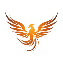 Phoenix Rings Wings logo. Falcon Eagle Hawk bird logo icon. Vector illustration