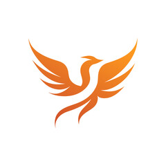 Phoenix Rings Wings logo. Falcon Eagle Hawk bird logo icon. Vector illustration