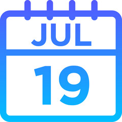 07-July - 19 Line Gradient Icon pictogram symbol visual illustration   