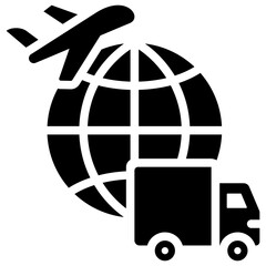 Global Logistics Glyph Icon