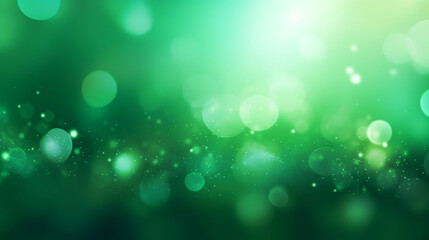 Green Sparkling Lights Festive background with texture. Abstract Christmas twinkled bright bokeh defocused