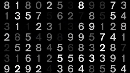 Data crunching in motion exploring dynamic world of numerical animation. Moving numbers on black background abstract representation of data in motion