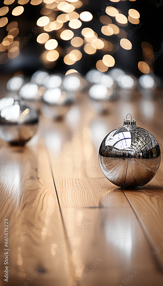 Wall mural Wood floors - ornaments  - - stylish - low angle shot - worm’s eye view - Christmas - holiday 