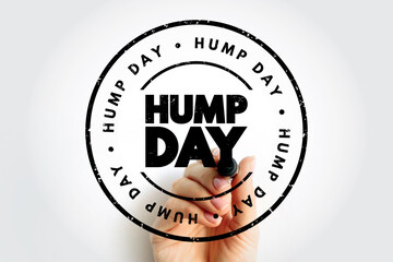 Hump Day text stamp, concept background