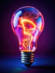 Illuminated Inspiration, Dynamic Light Bulb with Purple Hues
