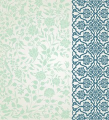 wedding card design, traditional paisley floral pattern , royal India	