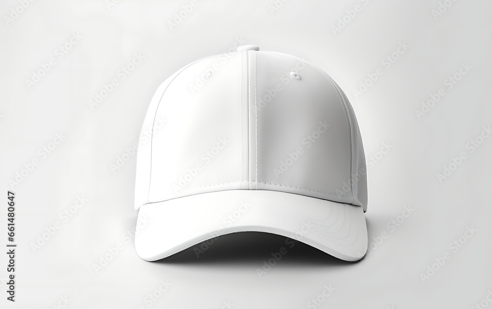 Wall mural White blank ball cap mock up isolated on  background. enerative ai