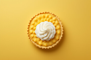 Pineapple tart with cream top view
