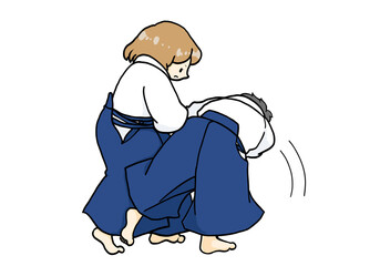 合気道をする女の子