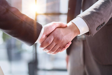 closeup of handshake of business partners