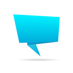 Origami blue Speech Bubble Vector Illustration
