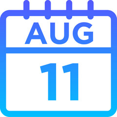 08-August - 11 Line Gradient Icon pictogram symbol visual illustration   