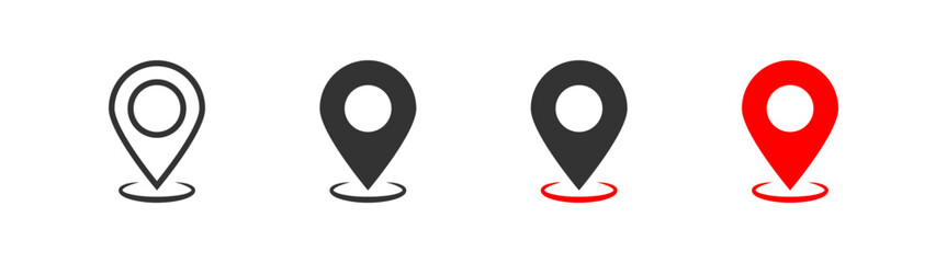 Map pin icon. Location and global positioning system symbol. Vector isolated illustration