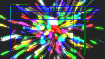 Abstract of magic portal warp or hyperspace motion rainbow color explosions.3d abstract animation modern background.