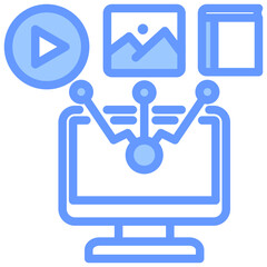 Digital Resources Blue Icon