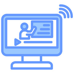 Online Tutorials Blue Icon