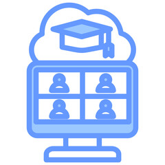 Virtual Study Groups Blue Icon