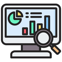 Data Analysis Outline Color Icon