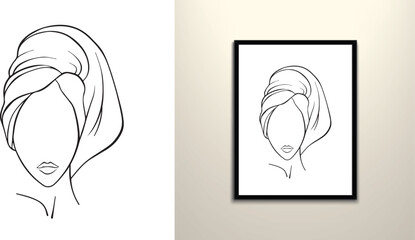 Towel on head women 