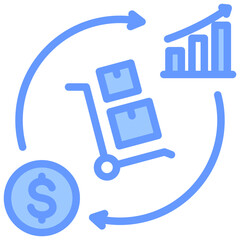 Inventory Turnover Blue Icon