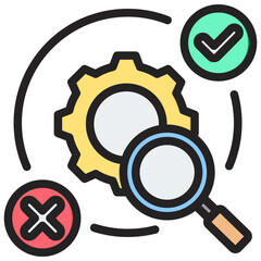Process Evaluation Outline Color Icon