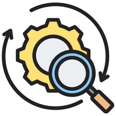 Process Analysis Outline Color Icon