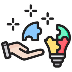 Problem Solving Outline Color Icon