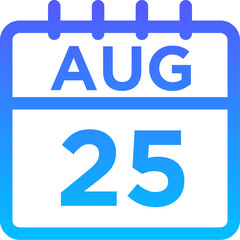 08-August - 25 Line Gradient Icon pictogram symbol visual illustration   