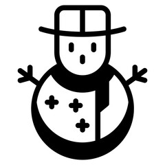 Christmas snowman icon