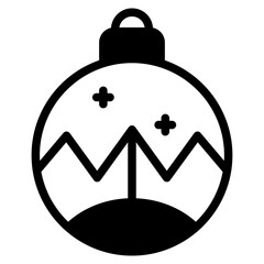 Obraz premium Christmas ball decoration icon