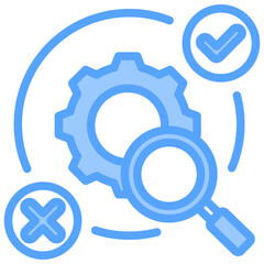 Process Evaluation Blue Icon