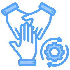 Teamwork Blue Icon