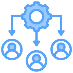Resource Allocation Blue Icon