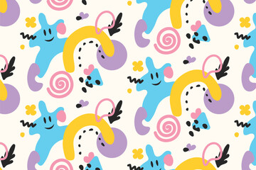 Vector hand drawn abstract pattern element
