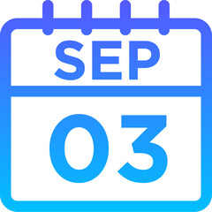 09-September - 03 Line Gradient Icon pictogram symbol visual illustration   