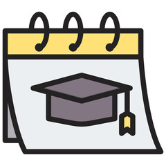 Academic Year Outline Color Icon