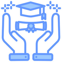 Academic Achievement Blue Icon