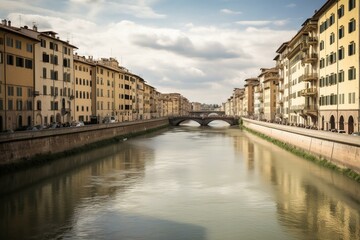 Fototapeta na wymiar a waterway in a famous Italian city. Generative AI