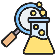 Science Research Outline Color Icon