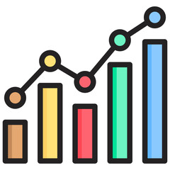 Graph Outline Color Icon